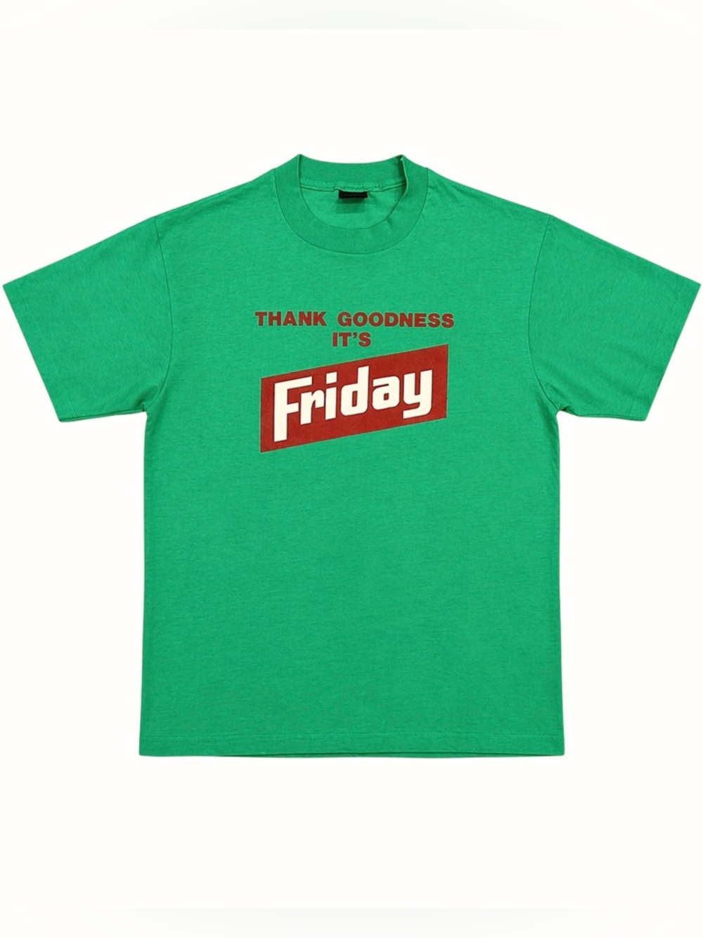 Vintage Thank Goodness It’s Friday TGIF Green T-Shirt Size L
